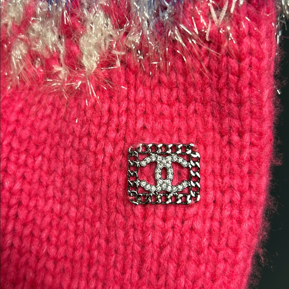 Chanel Metallic Knit Sweater Pink Multicolor CC Logo Size 40 M Made in Italy - Picture 4 of 6